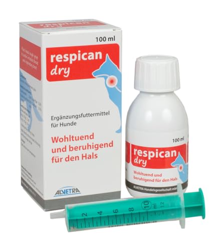 Alvetra Respican Dry | 100 ml | Ergänzungsfuttermittel für Hunde | Pflanzlicher Hustensaft zur Beruhigung von Reizungen in den Atemwegen | Enthält Honig und Holunder von Alvetra