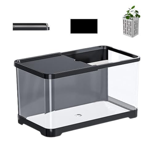 Aquarium-Kit – ABS-Aquarium-Starter-Kit | Kleines Aquarium, dekoratives Salzwasseraquarium-Set | Vielseitige Aquarien mit Korb, kreatives, stilvolles Fischaquarium für Heimdekoration, Quallen, Gupp von Alwida