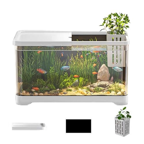 Aquarium Set - Aquarium Starterset aus ABS | Deko-Set für kleines Salzwasseraquarium | Vielseitige Fischtanks mit Korb, kreatives und stilvolles Fischaquarium für die von Alwida