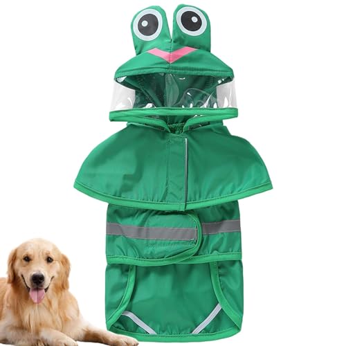 Hunderegenbekleidung,Hunderegenmäntel für kleine Hunde,Kapuzen-Haustier-Regenmäntel mit reflektierenden Streifen | Verstellbare Taille, Regenjacke im Cartoon-Tier-Stil mit Kapuze für kleine mittel ß von Alwida