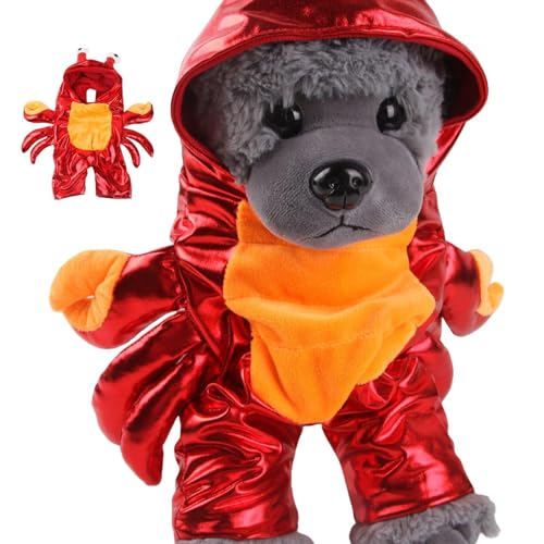 Krabbenhundekostü,Hasloween-Hundekostüme - Haustier-Kleidung, Niedliche Hunde- Und Katzen-Cosplay-Kostüme | Warme Outfits Kleidung Welpe Roter Kapuzenpullover Für Halloween Party Festival Party von Alwida