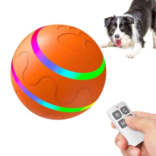 Pet Wicked Ball – selbstdrehende ABS-Rollbälle mit Licht, Silikon-Ansteckball mit Fernbedienung, intelligentes Spielzeug in Bewegung für Katzen, interaktives Spielzeug für Katzen und Hunde von Alwida