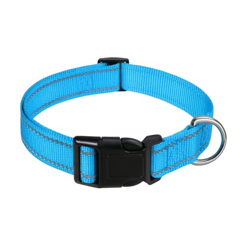 Reflektierendes Halsband für Haustiere, reflektierendes Halsband für Haustiere, Halsband für Hunde mit verstellbarer Nylonschnalle, atmungsaktiv, für Hunde von Größe M von Alwida