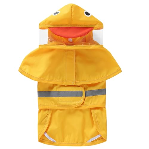 Regenmantel für Hunde, Regenjacke für Hunde | Wasserdichter reflektierender Kapuzenponcho für Welpen | Verstellbare Taille, Regenjacke im Cartoon-Tier-Stil mit Kapuze für kleine mittelgroße Hunde von Alwida