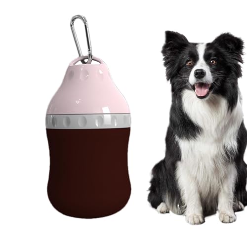 Tragbare Hundewasserflasche, Wasserflasche für Hunde, tragbare Wasserflasche für Haustiere mit Karabiner, tragbare Hundewasserflasche, 400 ml, kleiner Wasserspender von Alwida