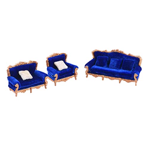 Amagogo 1:25 Simulation Europäischen Stil Sofa Modell Set Möbel Dekor, Blau von Amagogo