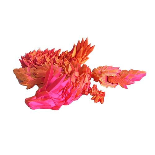 Amagogo 3D-Gedruckter Drache mit beweglichen Gelenken, realistischer, lebensechter, voll beweglicher Drache, flexibel, für Kinder, Jungen, Rot von Amagogo