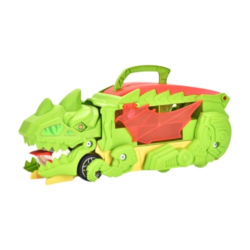 Amagogo Dinosaurier-LKW-Autospielzeug, Dinosaurier-Transportlastwagen-Spielzeug, verstaubare Gleitbahn, pädagogisches Spielzeug für Kinder im Alter von 3–10, Hellgrün von Amagogo