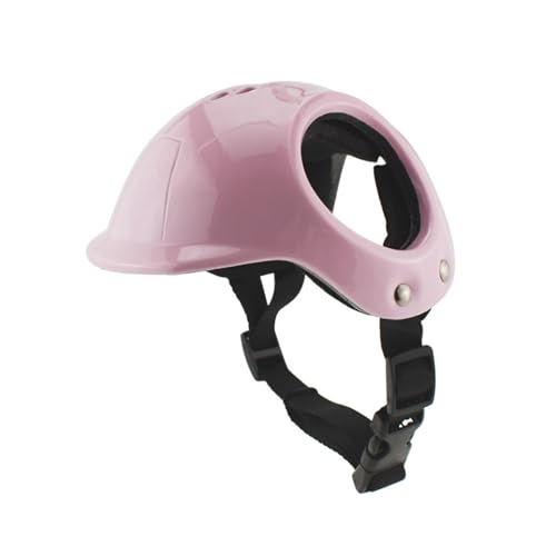 Amagogo Fahrradhelm für Haustiere, bequemer Doppelloch-Design, Helm für Hunde und Katzen, für Corgi, Yorkshire Terrier, Rosa von Amagogo