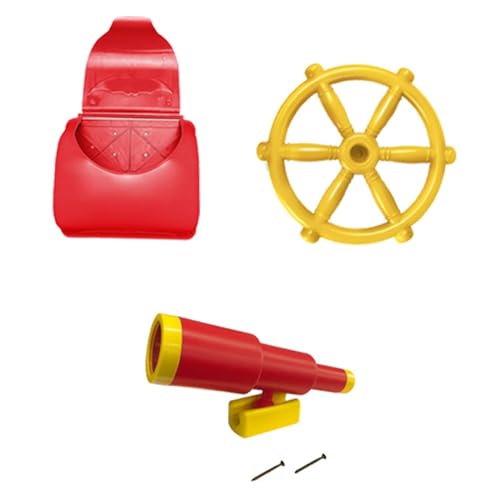 Amagogo Kinder-Spielzeug, Rollenspiel-Zubehör, Spielplatz, Piraten-Teleskop, Spielset, Kinder-Klettergerüst für Jungen und Mädchen, Rot von Amagogo