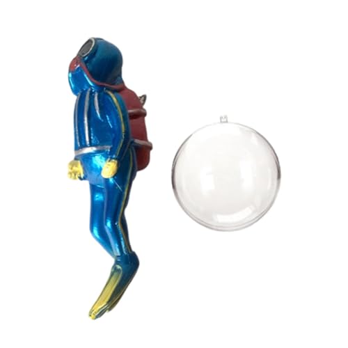 Amagogo Miniatur-Taucherfigur mit Wasserballon-Ornamenten, Spielzeug-Simulation, süße Taucherfigur, Mini-für Aquarium-Dekorationen für das für Aquarium, Blau von Amagogo