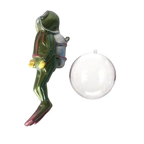 Amagogo Miniatur-Taucherfigur mit Wasserballon-Ornamenten, Spielzeug-Simulation, süße Taucherfigur, Mini-für Aquarium-Dekorationen für das für Aquarium, GrÜn von Amagogo