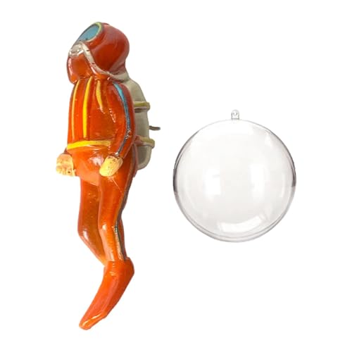 Amagogo Miniatur-Taucherfigur mit Wasserballon-Ornamenten, Spielzeug-Simulation, süße Taucherfigur, Mini-für Aquarium-Dekorationen für das für Aquarium, Orange von Amagogo