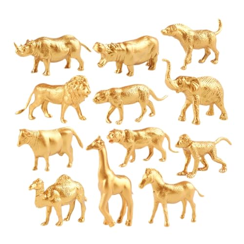 Amagogo Mininature Tiere Modell Figuren Realistische Figuren Set Sammlerstücke für Geburtstag Geschenk, 12pcs A von Amagogo