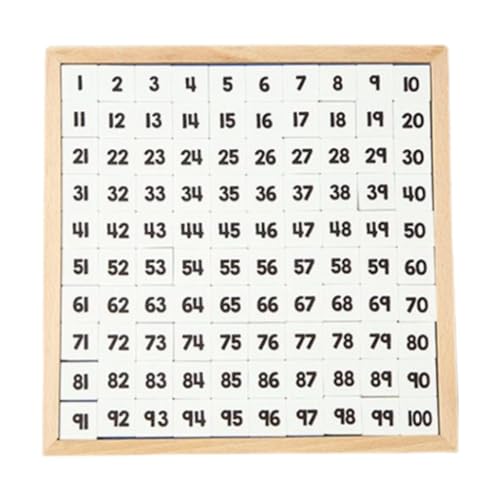 Amagogo Montessori 1-100 Zahlentafel Holz Zahlenzähltablett Entwicklungsspielzeug 1 bis 100 Aufeinanderfolgende Zahlen für Geschenkkinder von Amagogo