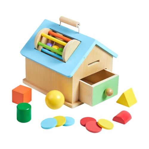 Amagogo Montessori-Aktivitätshaus aus Holz, Geschenk für Babys, Montessori-Spielzeug aus Holz für Babys im Alter von 1–3 Jahren von Amagogo