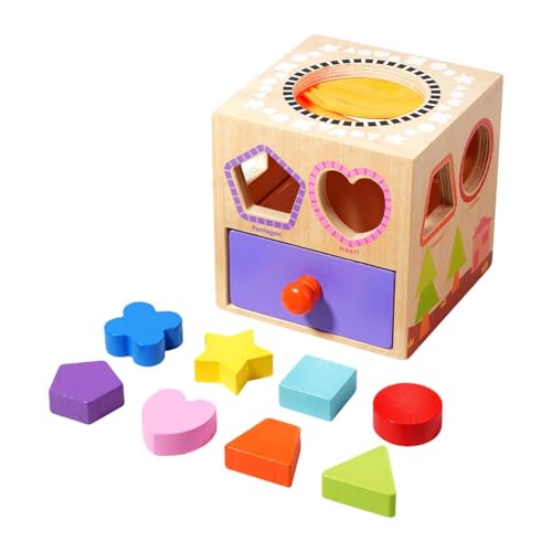 Amagogo Montessori Form Matching Toy Holz Aktivität Beschäftigt Würfel Früher ziehung Sensorische Block Frühe Entwicklung für die Koordination, Style A von Amagogo