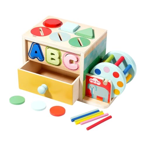 Amagogo Montessori Form Matching Toy Holz Aktivität Beschäftigt Würfel Früher ziehung Sensorische Block Frühe Entwicklung für die Koordination, Style B von Amagogo