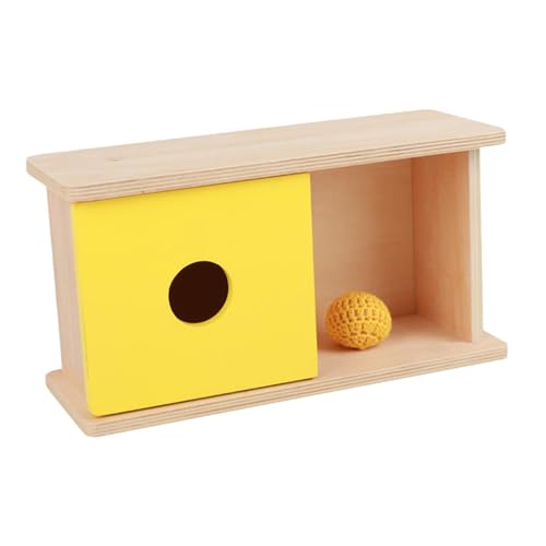 Amagogo Objekt-Permanentbox, Montessori-Imbucare-Box, pädagogische Entwicklungsbox zum Sortieren und Zuordnen von Farben und Formen für Kleinkinder, Gelber Ball von Amagogo