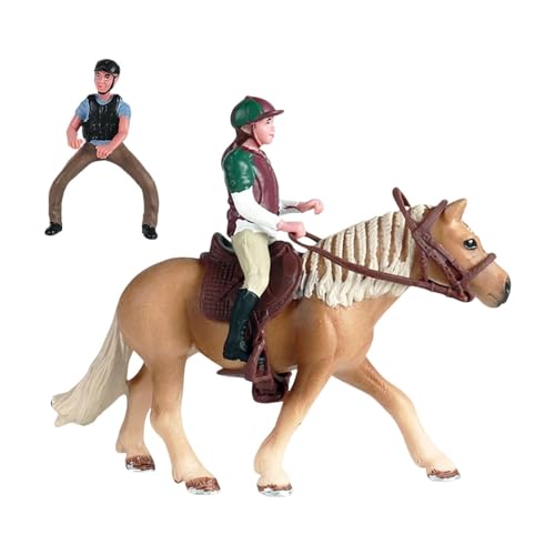 Amagogo Pferde-Actionfigur, Tiermodell mit Sattel, PVC, dekoratives Rollenspiel-Ornament, pädagogisches Spielzeug für Kinder im Alter von 3–8 Jahren, Stil c von Amagogo