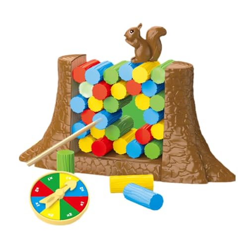 Amagogo Stapelblöcke-Puzzle-Spielzeug, Rette das zusammenbrechende Eichhörnchen, Tischspielzeug, Turmbauspiel für Kinder, Erwachsene, Jungen, Mädchen, Kinder von Amagogo