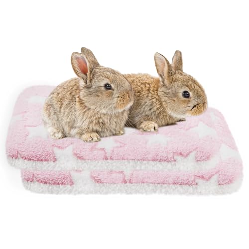 Amakunft Meerschweinchen-Bettmatte, waschbar, Kaninchen-Winter-Bettunterlage für drinnen, warme Kleintier-Bettmatratzen, Fleece-Schlafmatte für Kaninchen, Ratte, Igel, Zuckergleiter, Chinchilla (rosa von Amakunft