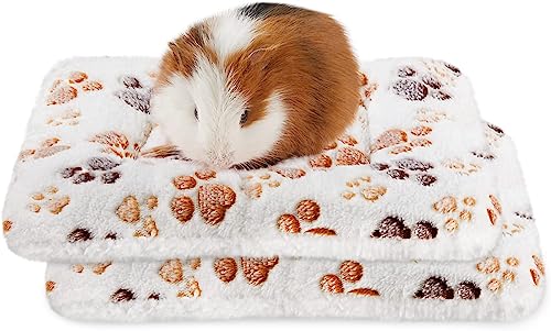 Amakunft Meerschweinchen-Bettmatte, waschbar, Kaninchen-Winterbettunterlage für drinnen, warme Kleintier-Bettmatratzen, Fleece-Schlafmatte für Kaninchen, Ratten, Igel, Chinchilla (Pfote, mittel) von Amakunft