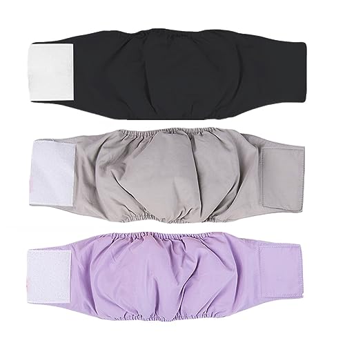 Amaliy Waschbare Hundewindeln (3-er Packung) - Männliche Hund Windeln Hunde Bauchband (XL(Taille: 62-75cm)) von Amaliy