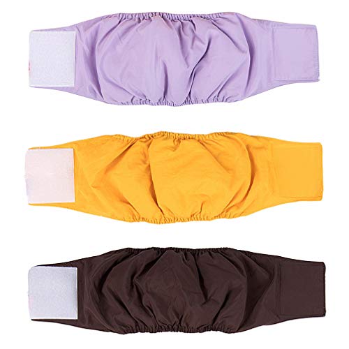 Amaliy Waschbare Männliche Hundewindeln (3-er Packung) - Harninkontinenz Hund Bauchband (M(Taille: 42-50cm)) von Amaliy