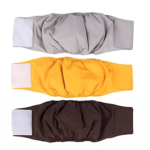 Amaliy Windeln für Männliche Hunde (3-er Packung) - Waschbare Rüde Hund Windeln Hunde Bauchband (L(Taille: 50-62cm)) von Amaliy