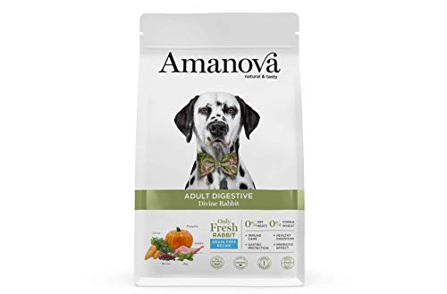 Amanova Super Premium 100% natürliches trockenes Hundefutter für Erwachsene - 10 kg - Frisches Kaninchenfleisch - Getreidefrei - Hypoallergen - Grausamkeitsfrei von Amanova