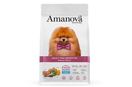 Amanova Super Premium 100% natürliches trockenes Mini-Hundefutter für Erwachsene - 7 kg - Frischer Lachs - Getreidefrei - Hypoallergen - Grausamkeitsfrei von Amanova