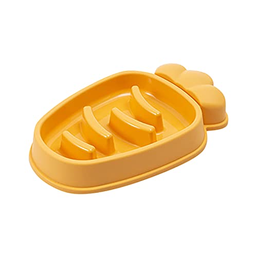 Amaone Chromstahl Schüssel Mit Deckel Langsamer Fressnapf für Hunde, rutschfeste Puzzle-Schüssel, Schlucken, Pet Slower Food Feeding Dishes Melamin Salatschüssel (Yellow-a, One Size) von Amaone