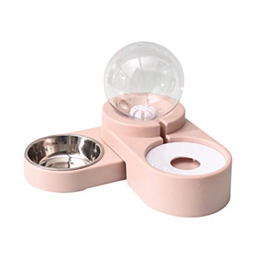 Glasschüssel Kaufen Hundenapf Futtermaul Nicht nass für Haustierwasser und Futternapf Doppel-Katzennapf Automatische Heimtierbedarf Kunststoffschüssel Mit Deckel (b-Pink, One Size) von Amaone