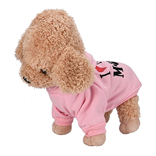 Amaone Hundegeschirr Hundemäntel T-Shirt Mode Baumwolle kleine Kleidung Hundekostüm Welpen Pullover Hunde Hoodies (Pink-B, L) von Amaone