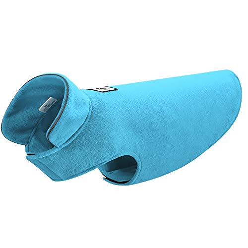 Amaone Hundegeschirr Mantel Welpenmantel Mit Weste, Winter- und Seitenkleidung, Haustier, Herbst, Fleece, Kleidung für Hunde Hundepulover Dog Hoddies (3-Blue, L) von Amaone