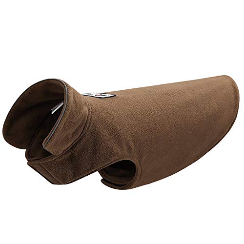 Amaone Hundegeschirr Mantel Welpenmantel Mit Weste, Winter- und Seitenkleidung, Haustier, Herbst, Fleece, Kleidung für Hunde Hundepulover Dog Hoddies (3-Brown, L) von Amaone