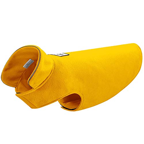 Amaone Hundegeschirr Mantel Welpenmantel Mit Weste, Winter- und Seitenkleidung, Haustier, Herbst, Fleece, Kleidung für Hunde Hundepulover Dog Hoddies (3-Yellow, XL) von Amaone