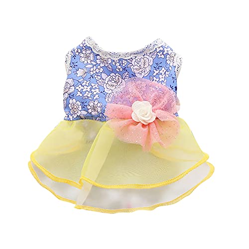 Amaone Kleine Hundehemden Für Yorkie Pet Kleider Frühling und Sommer Pet Cothes Frühling und Sommer Cute Pet Supplies Kleider Rose Dress Hundekleider Für Extra Kleine Hunde (Yellow-2, XXL) von Amaone