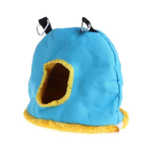 Amaone Papagei Spielzeug Kaufen Betthütte Käfig Hängehaus Papagei Warmer Für Hamster Plüschvögel Heißes Haustierbett/Holzspielzeug Für (Blue-3, M) von Amaone