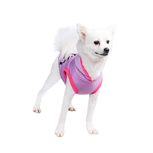 Hundejacke Kleine Hunde Haustier-Herbst- und Winter-Taschen-Sweatshirt, graue Oberteile, Haustier, Katzen und Hunde, Hoodies, niedlicher Reißverschluss, Hundejacke Kleine Hunde (0213DEBKB-Purple, L) von Amaone