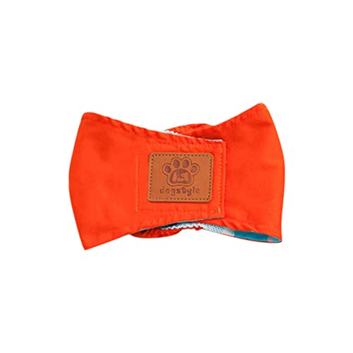 Hundezubehör Für Welpen Hund männlich Gürtel männlich für Inkontinenz saugfähige waschbare Windel Windel Hunde wiederverwendbar und Hund Senior männlich Wrap männlich Hund Hund Lustiges (Orange, S) von Amaone