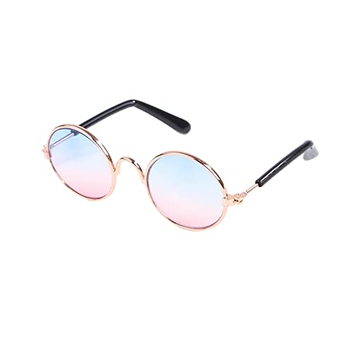 Strandzubehör Für Hunde 1 Stück Kleine Haustier-Sonnenbrille Retro-Hunde-Sonnenbrille Runde Metall-Welpen-Sonnenbrille Cosplay-Brille Foto-Requisiten Brillen Für Cooles Hundezubehör Für Große Hunde von Amaone