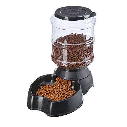 Amaone Trinkspender Katze und automatischer Haustier-Fütterer 3,8 l, Katzen, Hunde, Schwerkraft, Eigenkapazität, Heimtierbedarf Automatischer Wasserspender (Black, One Size) von Amaone