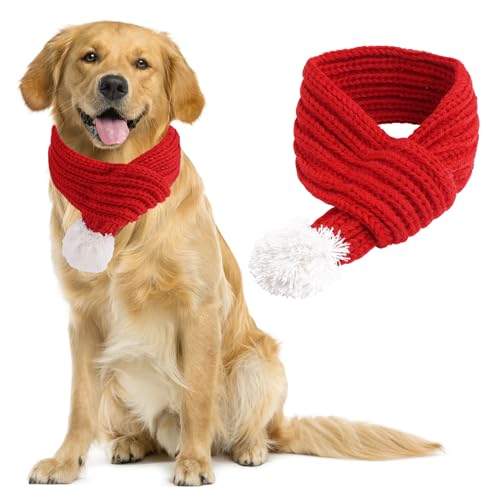 Amaxiu Christmas Dog Winter Knitted Scarf(Large) von Amaxiu