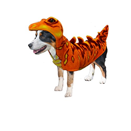 Amazing Pet Products Realistische Orange Stegosaurus Dog Halloween-Kostüm, Large von Amazing Pet Products