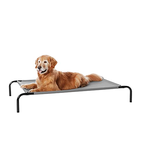 Amazon Basics Kühlendes erhöhtes Hund Haustierbett, Grau, Größe L, L 130 x B 80 x H 19 cm von Amazon Basics