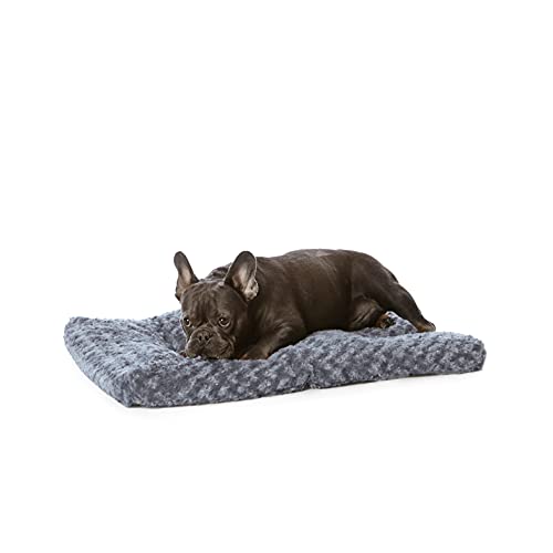 Amazon Basics Maschinenwaschbar Hundebett und Haustierbett für Kleine Hunde und Katzen - Waschbar und Strapazierfähig, 74 x 53 x 8 cm, Graue Wirbel von Amazon Basics