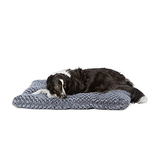 Amazon Basics Maschinenwaschbar Hundebett für Große Hunde - Waschbar und Strapazierfähig, 102 x 69 x 9 cm, Graue Wirbel von Amazon Basics