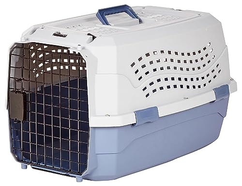 Amazon Basics zweitürige, überladbare Katze hütte, 58L x 38W x 33H cm, Blau von Amazon Basics